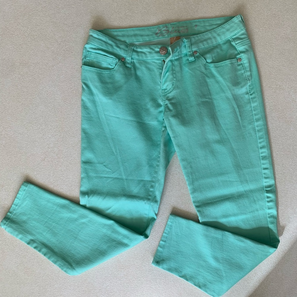 Celebrity Blues Mint Skinny Jeans, 7